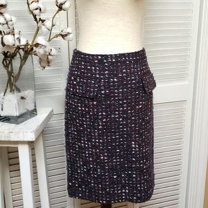 Eccoci Navy Tweed Pencil Skirt Size 8